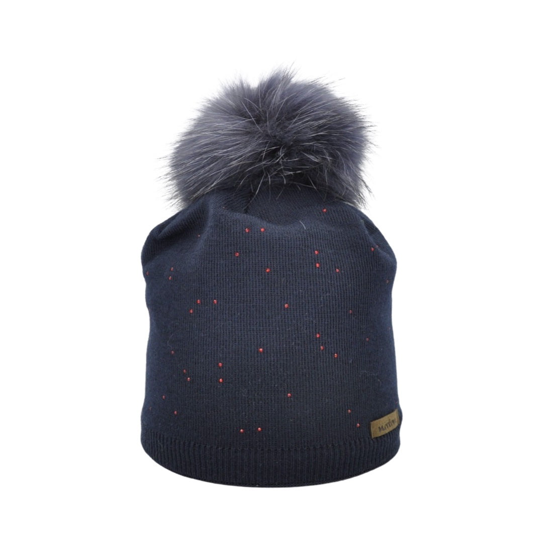 8368 - beanie in merino wool with strass