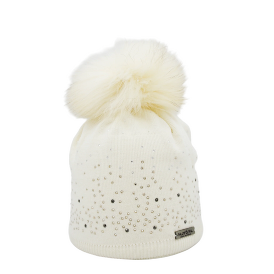 8371 - beanie with strass and bobble