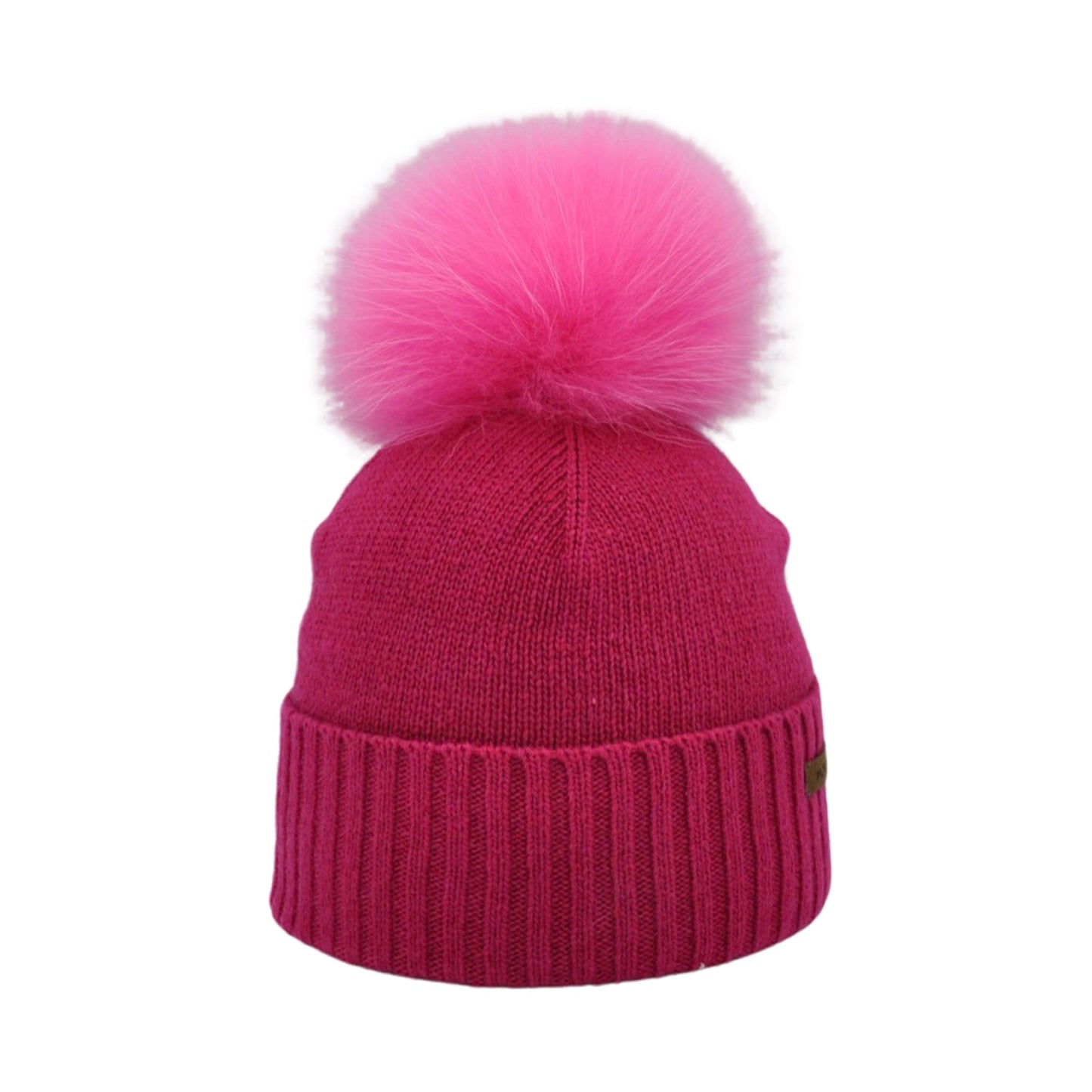 8476 - beanie in cashmere wool with bobble