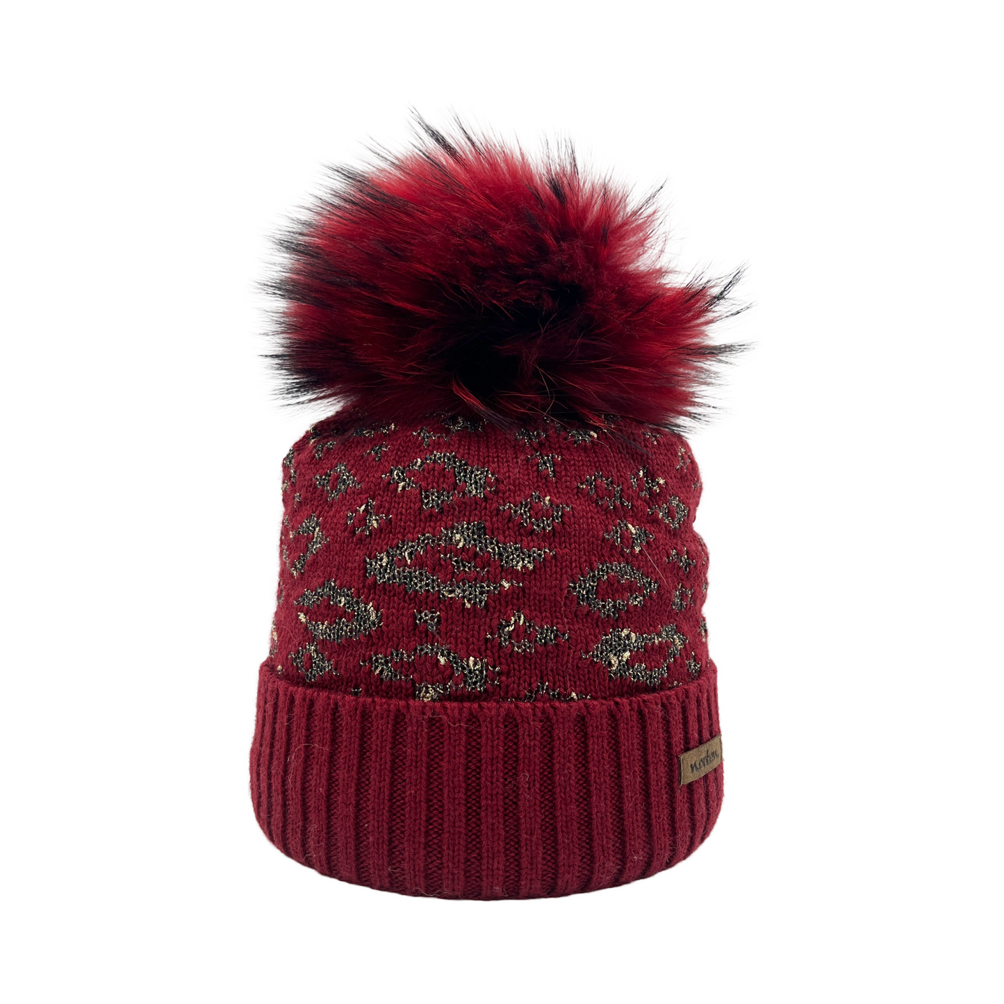 8521 - beanie with jacquard Leo in lurex