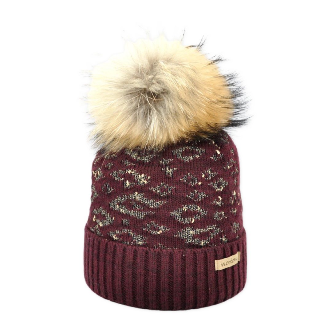 8521 - beanie with jacquard Leo in lurex