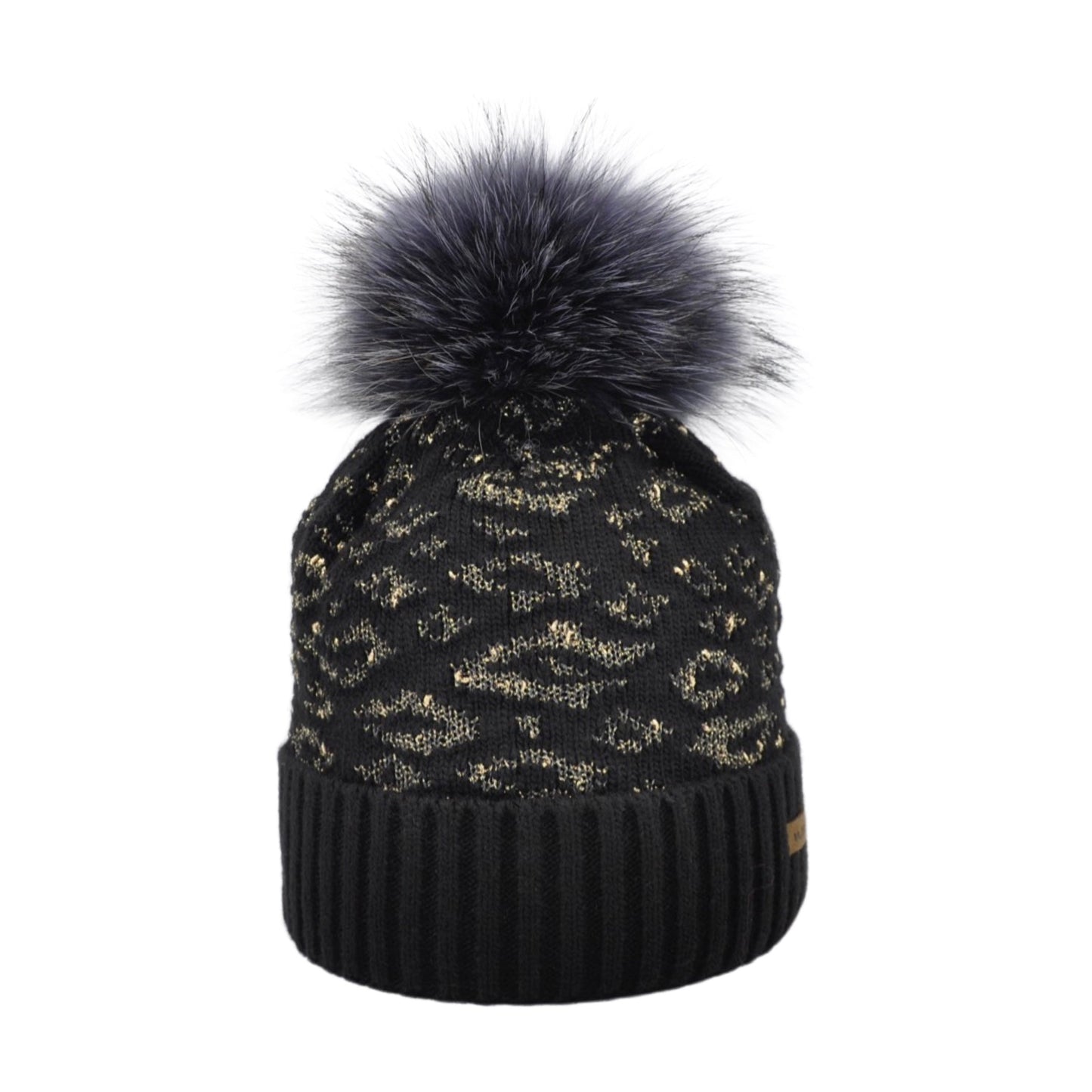 8521 - beanie with jacquard Leo in lurex