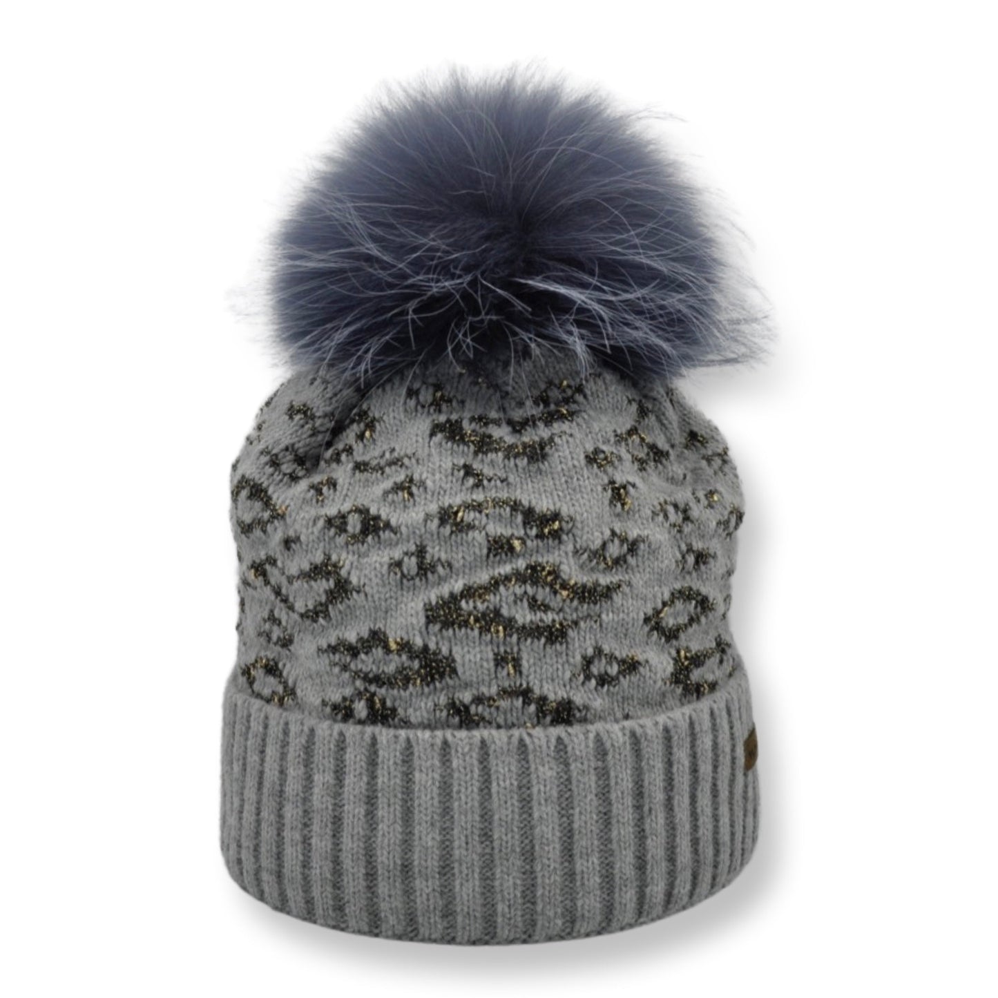 8521 - beanie with jacquard Leo in lurex