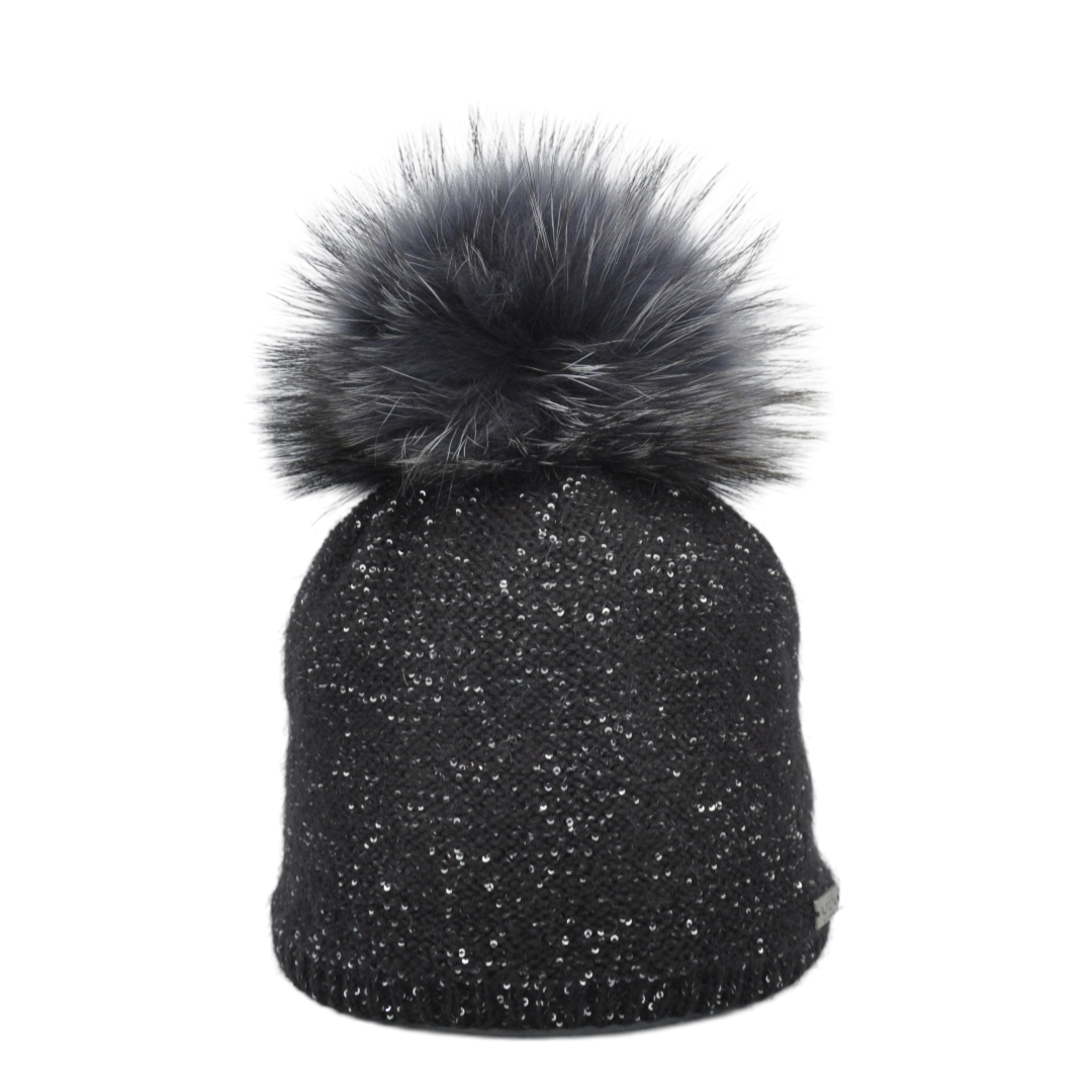 8816 - beanie in mohair wool with paillettes