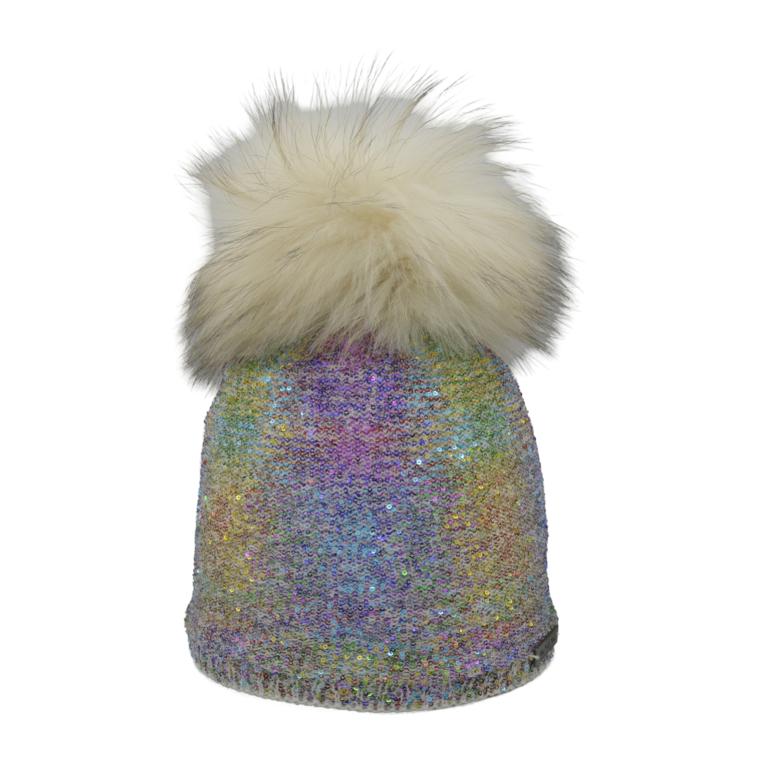 8419 - beanie with multicolour paillettes