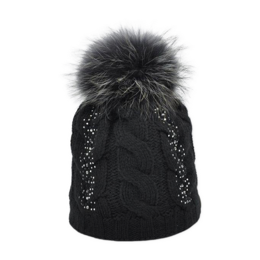 7424 - beanie in merino wool with strass